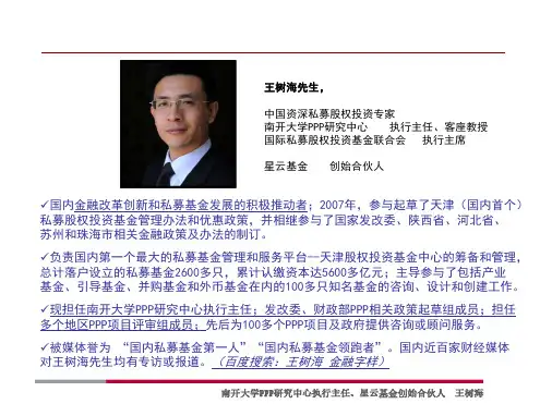 产业基金与投融资平台搭建解析王树海