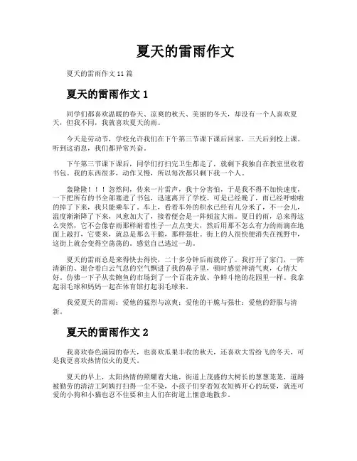 夏天的雷雨作文