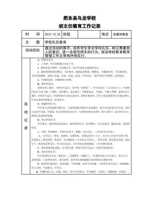 德育工作记录