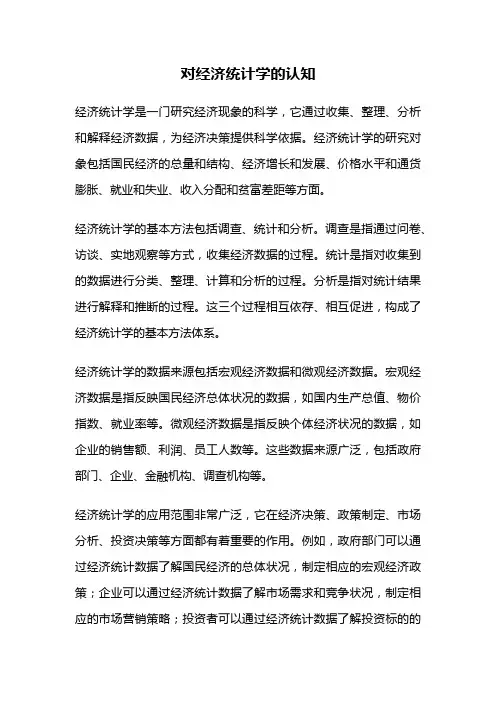 对经济统计学的认知