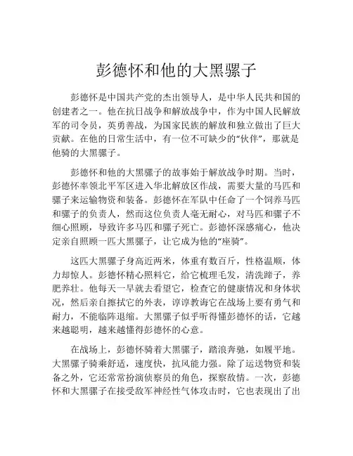 彭德怀和他的大黑骡子