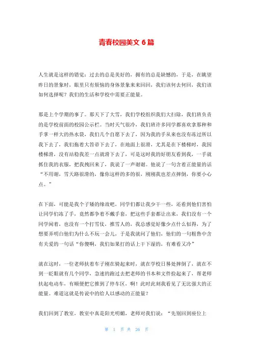 青春校园美文6篇