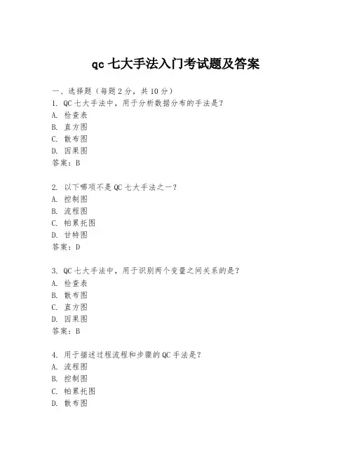 qc七大手法入门考试题及答案