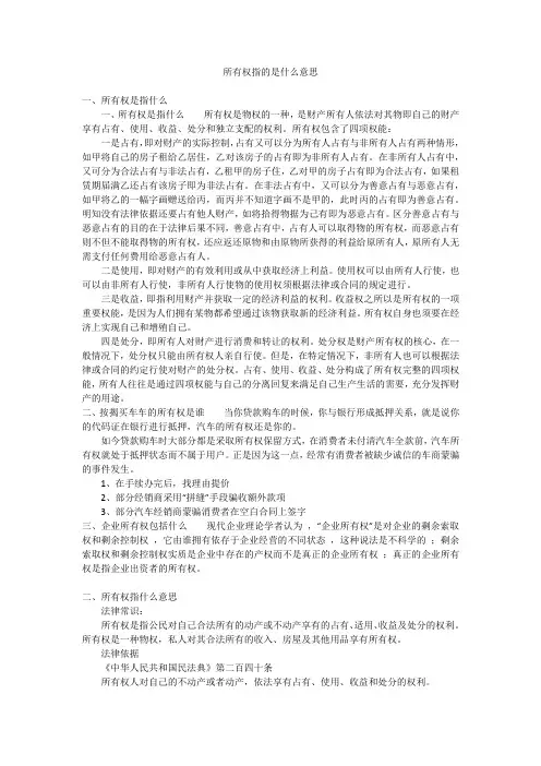 所有权指的是什么意思