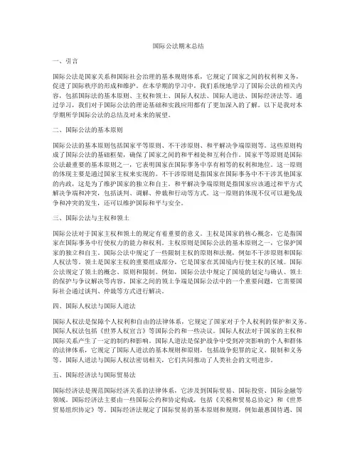 国际公法期末总结