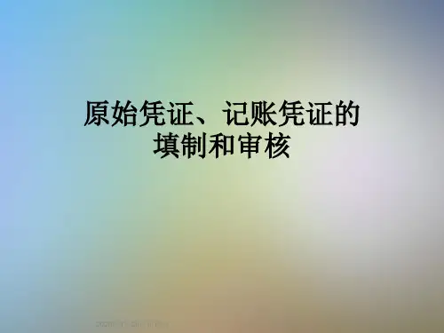 原始凭证、记账凭证的填制和审核