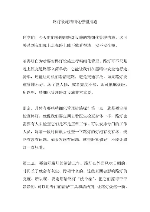 路灯设施精细化管理措施
