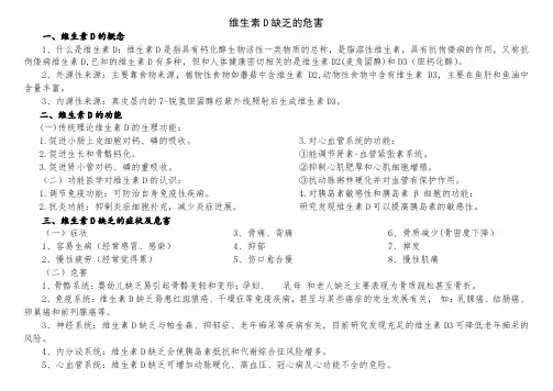 维生素D缺乏的危害(展板)