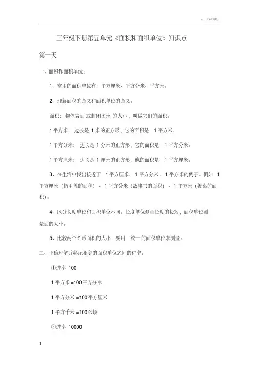面积单位重点知识 (2)