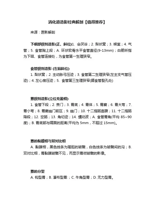 消化道造影经典解剖【值得推荐】