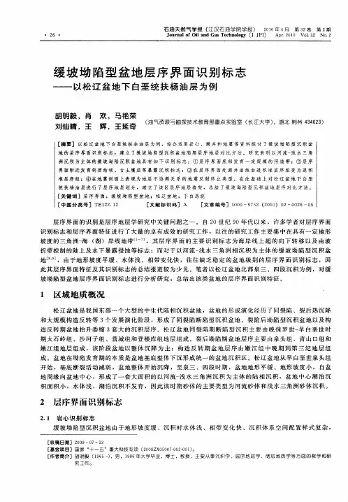 缓坡坳陷型盆地层序界面识别标志——以松辽盆地下白垩统扶杨油层为例