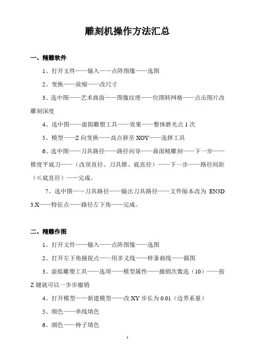 雕刻机操作方法汇总