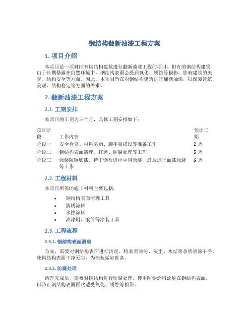 钢结构翻新油漆工程方案