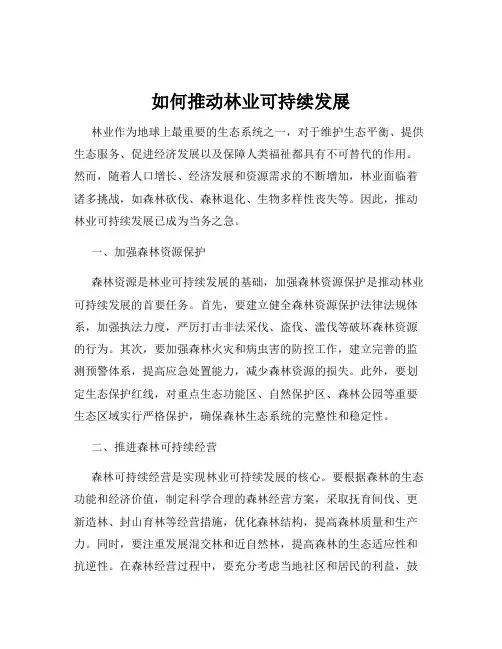 如何推动林业可持续发展