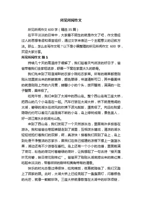 所见所闻作文