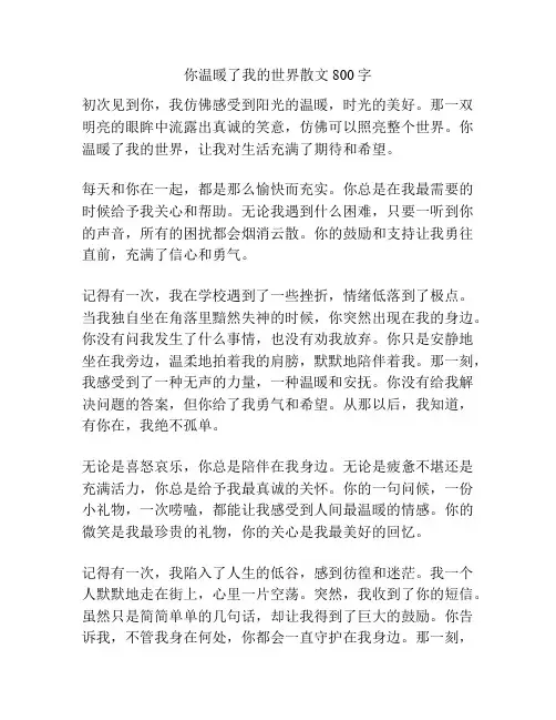 你温暖了我的世界散文800字