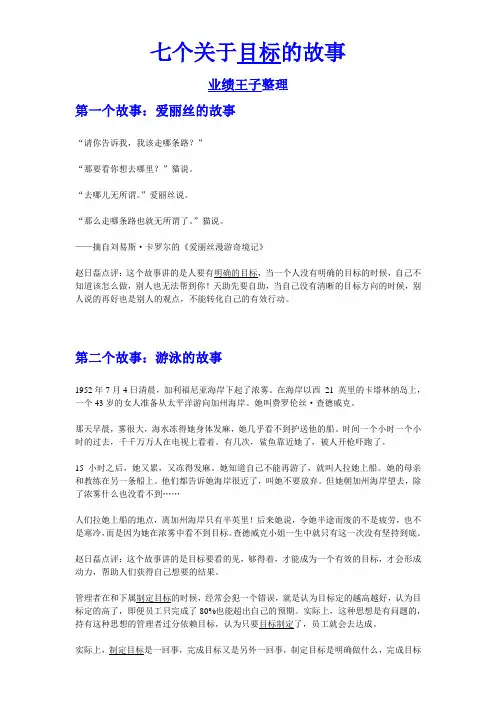 七个关于目标的故事