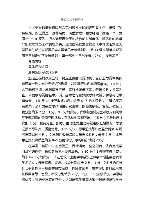 发展党员考核细则_规章制度_