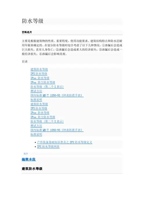 防水等级