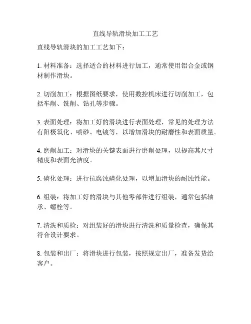 直线导轨滑块加工工艺