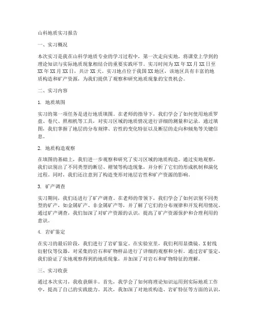 山科地质实习报告