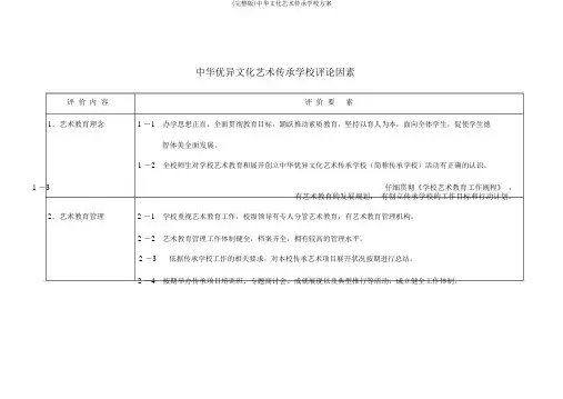 (完整版)中华文化艺术传承学校方案