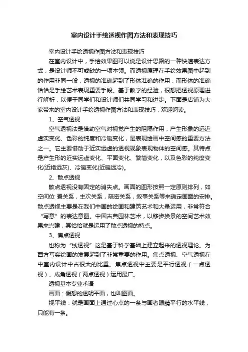 室内设计手绘透视作图方法和表现技巧