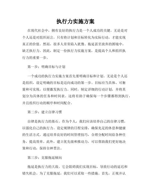 执行力实施方案