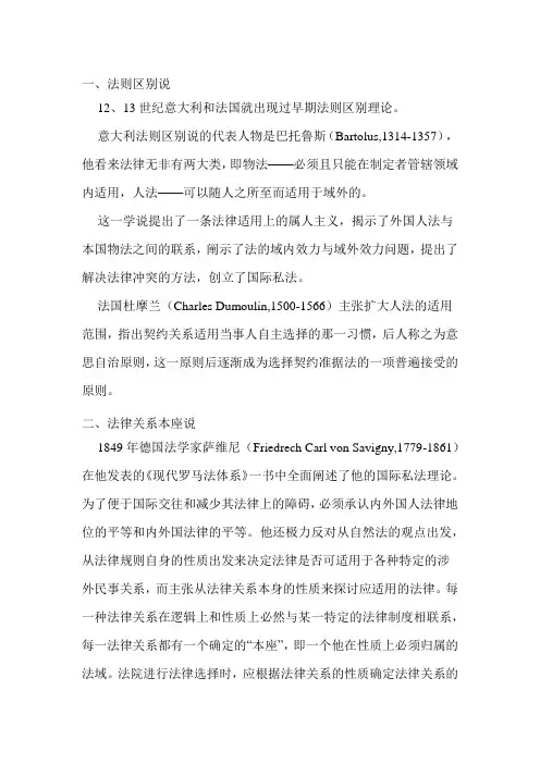 国际私法学说