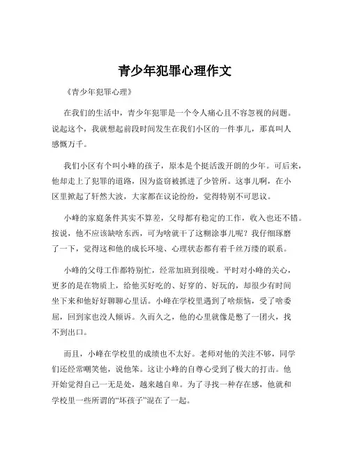 青少年犯罪心理作文