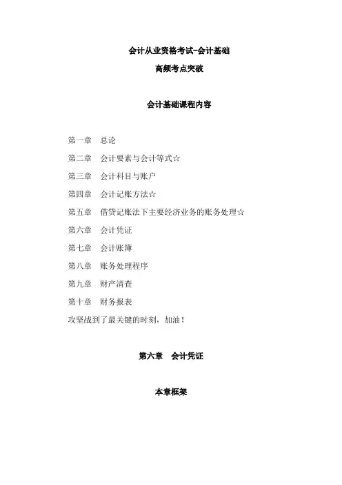 16年会计基础高频考点2