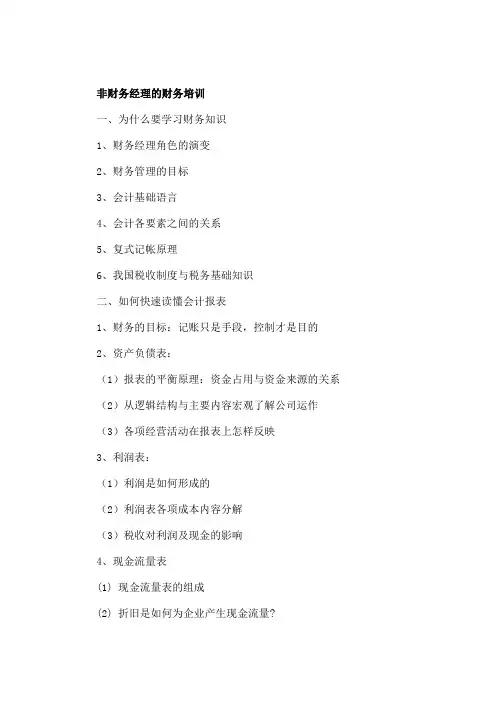 非财务经理的财务培训