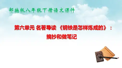 部编版八年级下册语文 第六单元 名著导读《钢铁是怎样炼成的》课件(共72张PPT)