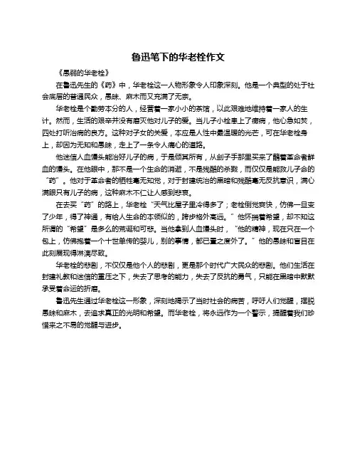 鲁迅笔下的华老栓作文