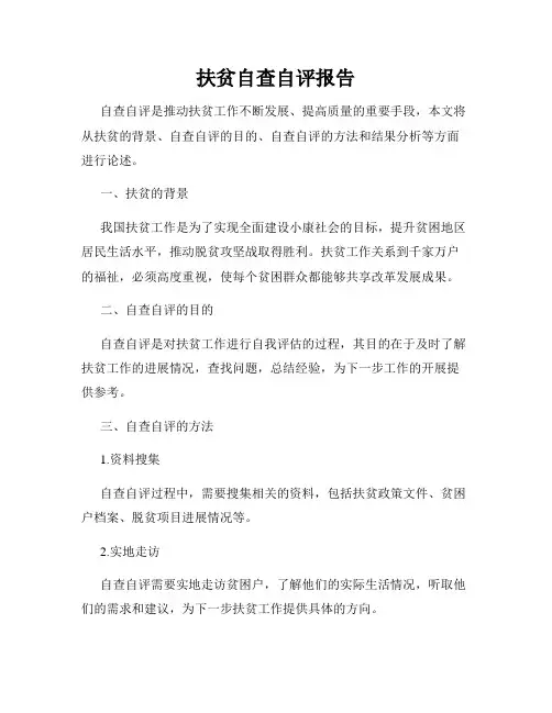 扶贫自查自评报告
