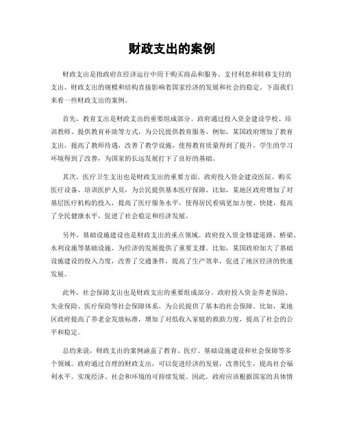财政支出的案例