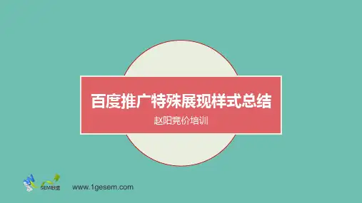 百度竞价基础教程之百度推广特殊展现样式总结