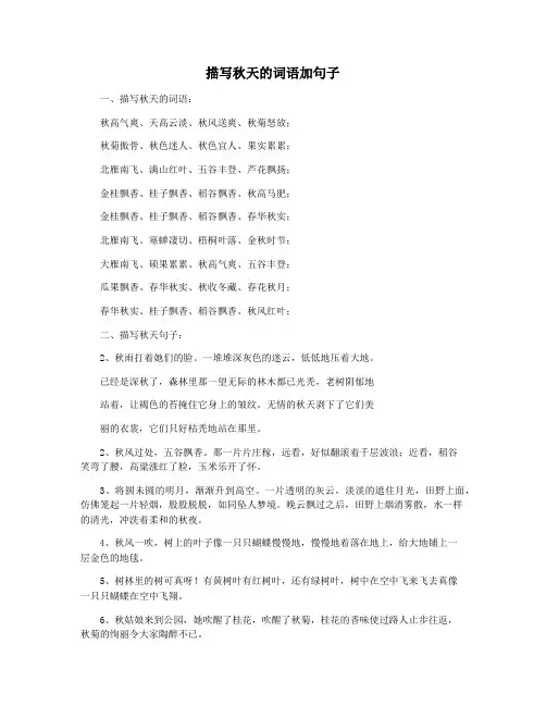 描写秋天的词语加句子