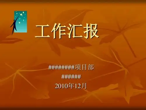 工作汇报ppt (监理)