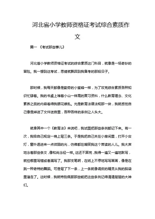 河北省小学教师资格证考试综合素质作文