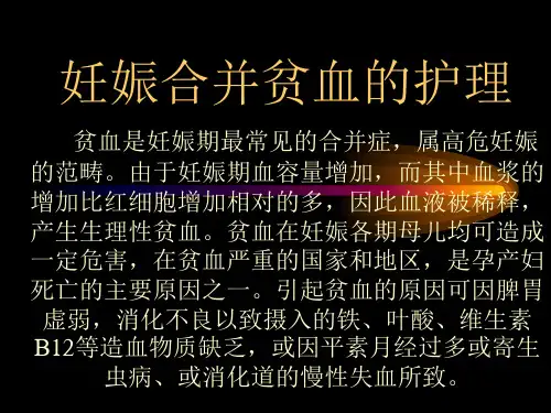 妊娠合并贫血的护理 ppt课件