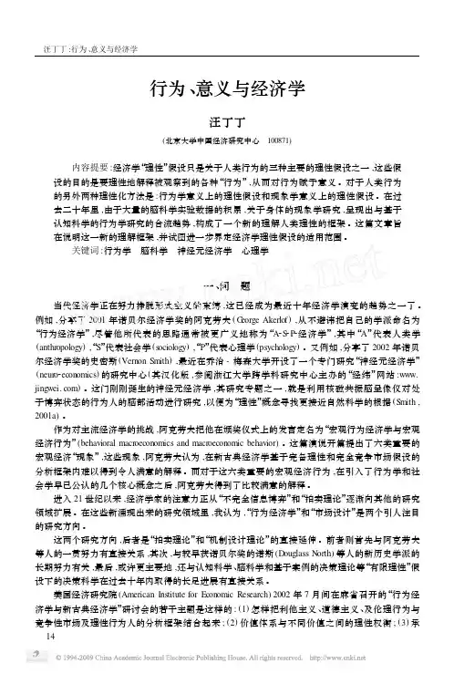 行为,意义与经济学