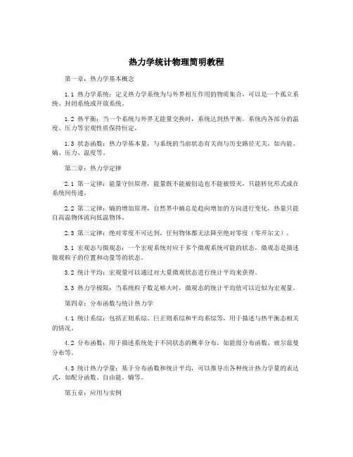 热力学统计物理简明教程