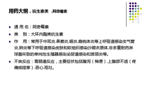抗生素类用药PPT课件