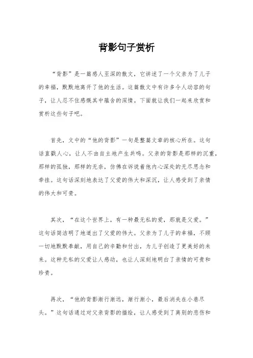 背影句子赏析
