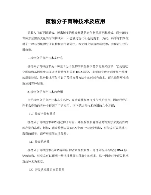 植物分子育种技术及应用