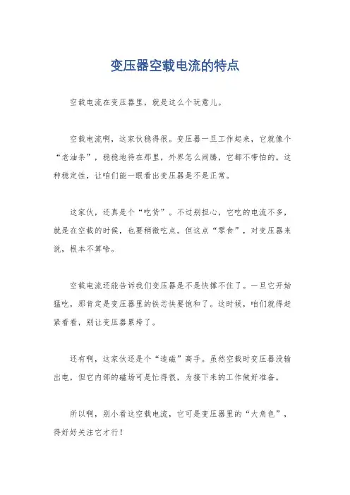 变压器空载电流的特点