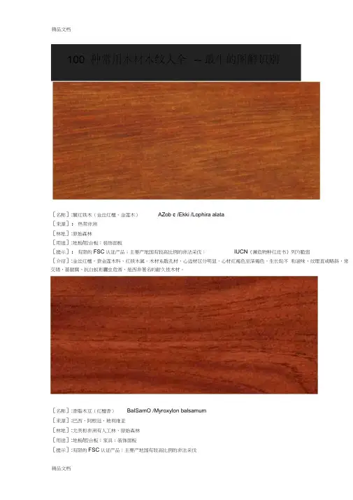 (整理)100种常用木材木纹大全.