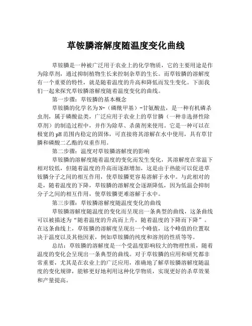 草铵膦溶解度随温度变化曲线