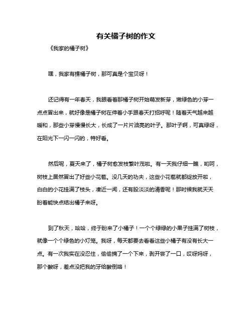 有关橘子树的作文